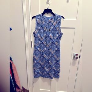 J McLaughlin blue pattern, dress size medium.  Like new.